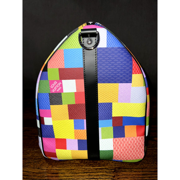 Louis Vuitton Keepall Bandouliere 50 Multicolor Damier 3D Lego Duffle Travel Bag - Picture 8 of 12
